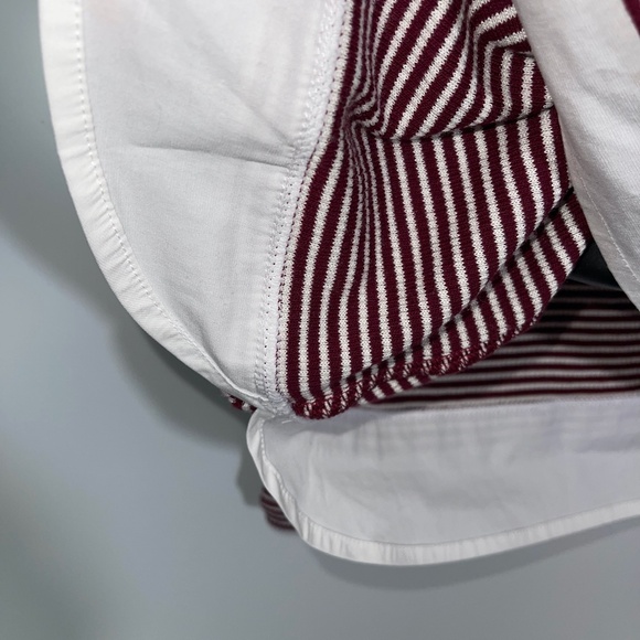 Tory Burch Patsy Poplin Collar Stripe Sweater Top NWT‎ Size Medium - Picture 6 of 13